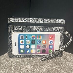Stylish Black and Gray Phone Wristlet